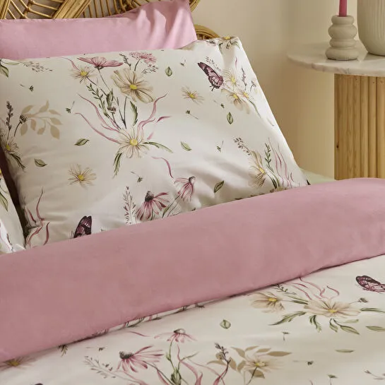 Sarah Anderson Butterflora Çift Kişilik Nevresim Takımı Somon