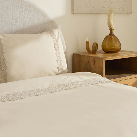 Karaca Home Nuvia Güpürlü Çift Kişilik Nevresin Takımı Bej