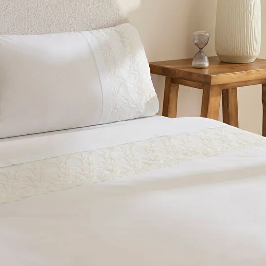 Karaca Home Elaria Dantelli Çift Kişilik Nevresim Takımı Beyaz