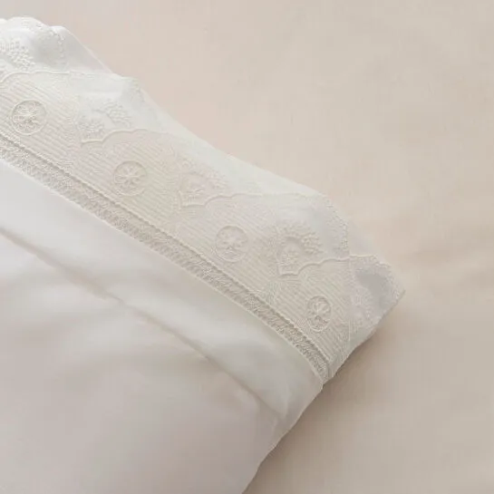 Karaca Home Teora Dantelli Çift Kişilik Nevresım Takımı Beyaz