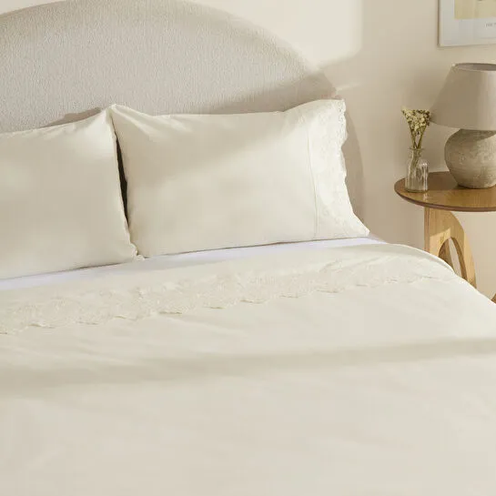 Karaca Home Avenza Brodeli Çift Kişilik Nevresım Takımı Beyaz
