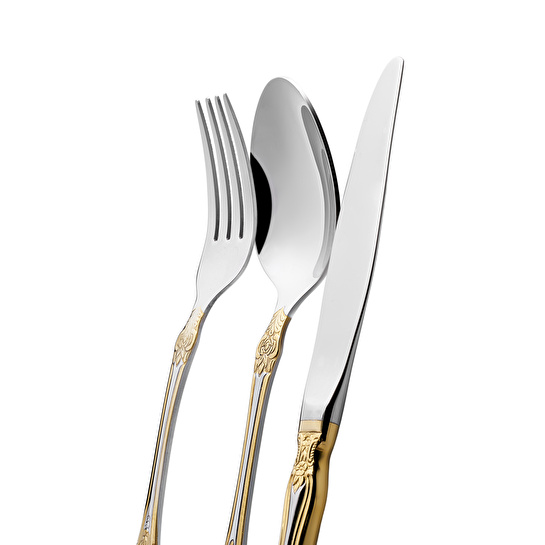 Karaca Juliet 12 Kişilik 84 Parça Çatal Kaşık Bıçak Takımı Gold