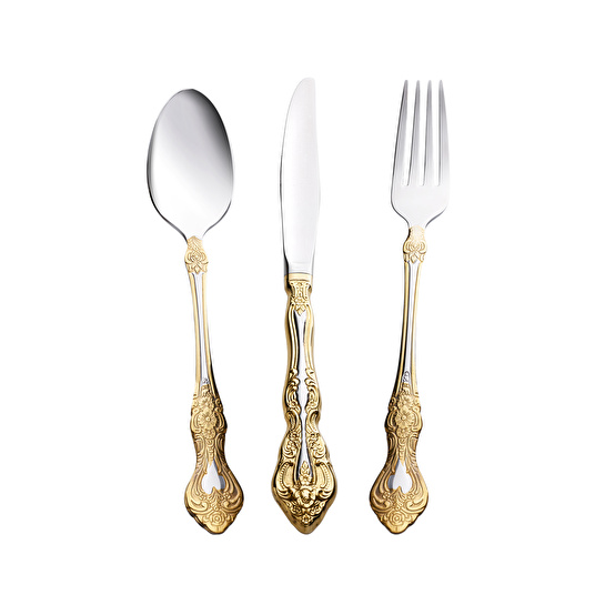 Karaca Juliet 12 Kişilik 84 Parça Çatal Kaşık Bıçak Takımı Gold