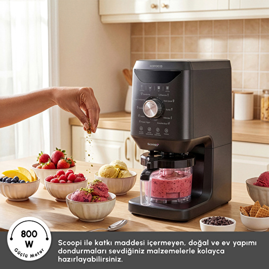 Karaca Scoopi 10 in 1 Dondurma Makinesi Matte Black