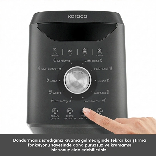 Karaca Scoopi 10 in 1 Dondurma Makinesi Matte Black