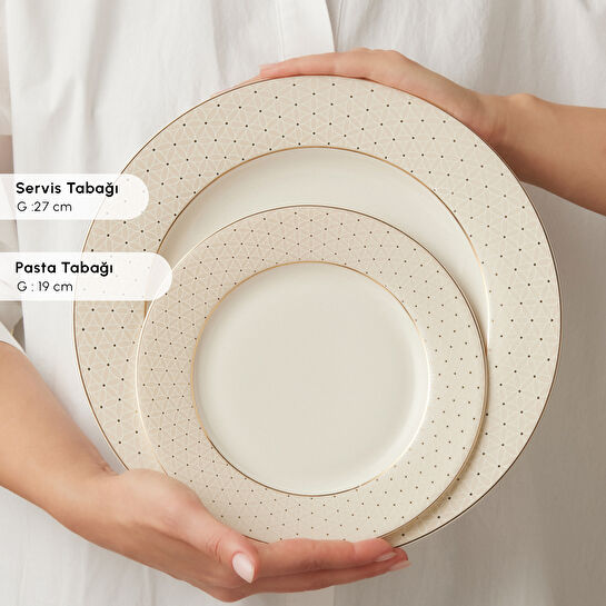 Karaca Elegance Bone Alessa 60 Parça 8 Kişilik Yemek Takımı ve Kahvaltı Seti