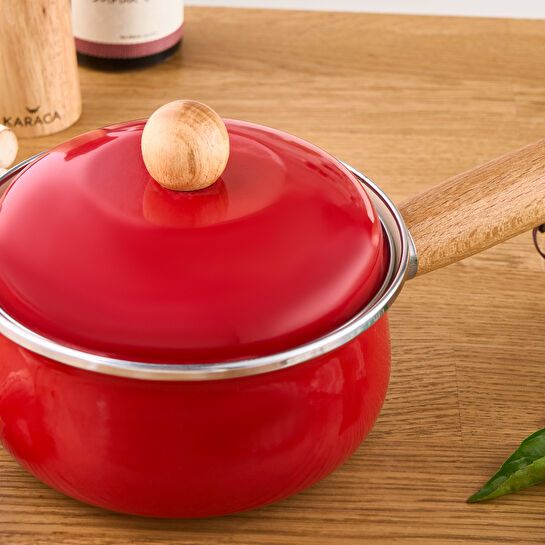 Karaca Elvin Emaye Kapaklı Sosluk Kırmızı
