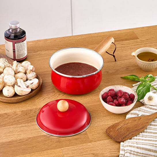 Karaca Elvin Emaye Kapaklı Sosluk Kırmızı