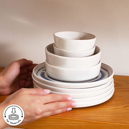 İstanbul Porselen Buongiorno 14 Parça 6 Kişilik Kahvaltı Takımı