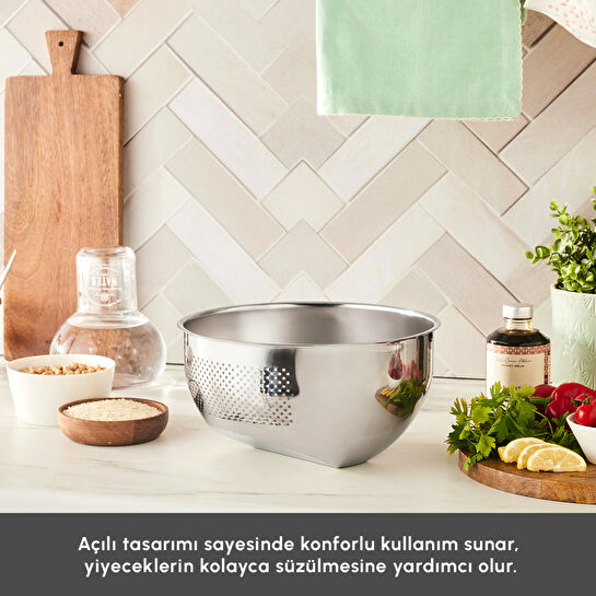 Karaca Mutfaksever Flow Çelik Yıkama ve Süzgeç Kabı 24 cm
