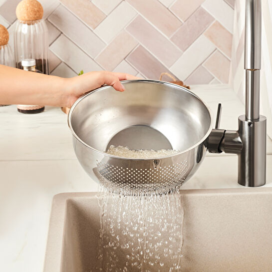 Karaca Mutfaksever Flow Çelik Yıkama ve Süzgeç Kabı 24 cm