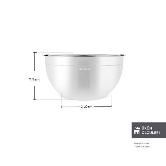 Karaca Mutfaksever Ice Hot Bowl Çelik Servis Kasesi 20 cm
