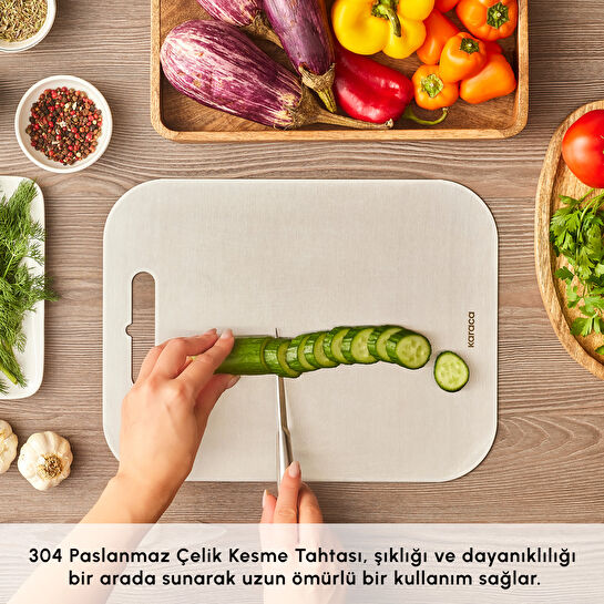 Karaca 304 Paslanmaz Çelik Kesme Tahtası Inox