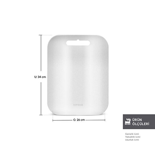 Karaca 304 Paslanmaz Çelik Kesme Tahtası Inox