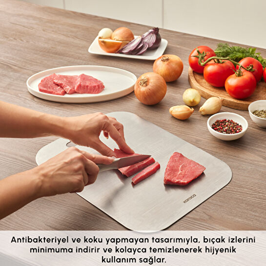 Karaca 304 Paslanmaz Çelik Kesme Tahtası Inox