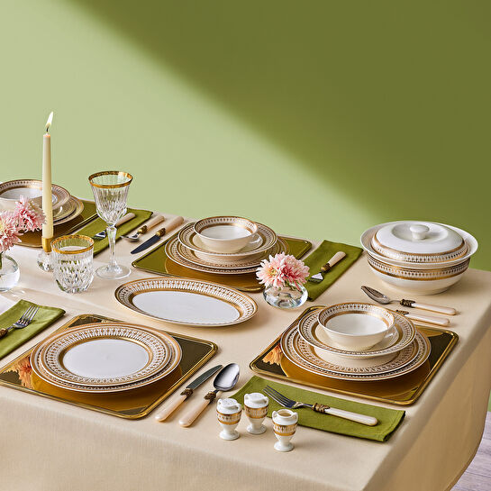 Emsan Empire Bone Imperial 55 Parça 12 Kişilik Yemek Takımı Gold