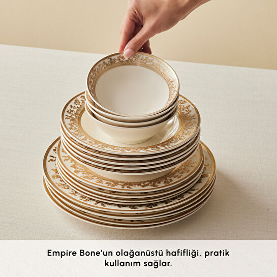 Emsan Empire Bone Majeste 55 Parça 12 Kişilik Yemek Takımı Gold