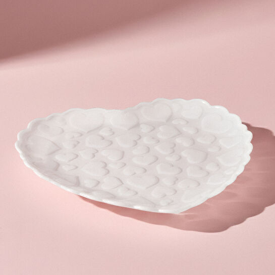 Karaca Pink Love Servis Tabağı Beyaz 28 cm