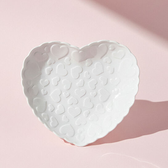 Karaca Pink Love Çukur Tabak Beyaz 20 cm