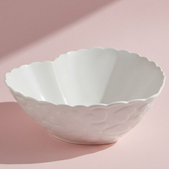 Karaca Pink Love Salata Kasesi Beyaz 23 cm