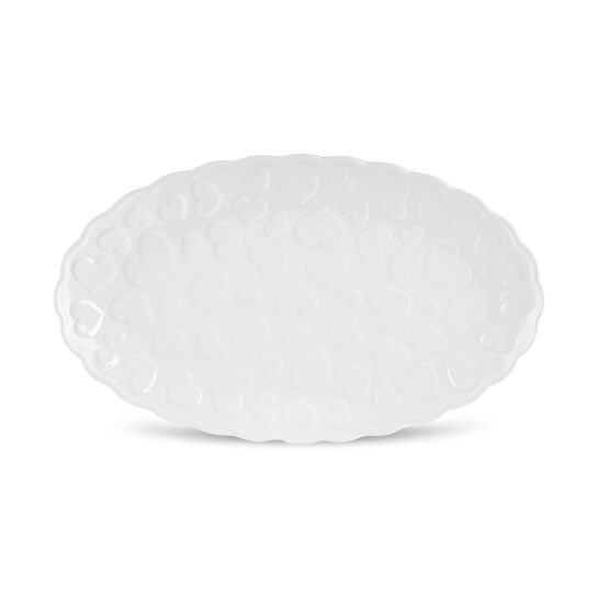 Karaca Pink Love Kayık Tabak Beyaz 24 cm