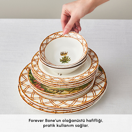 Karaca Forever Bone Bonet 24 Parça 6 Kişilik Yemek Takımı