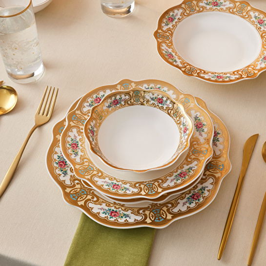 Karaca Forever Bone Majesty 24 Parça 6 Kişilik Yemek Takımı