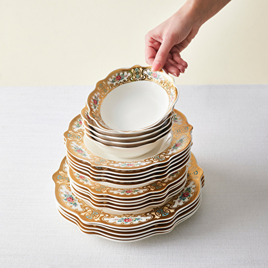 Karaca Forever Bone Majesty 24 Parça 6 Kişilik Yemek Takımı