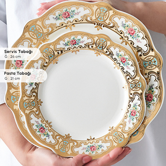 Karaca Forever Bone Majesty 24 Parça 6 Kişilik Yemek Takımı