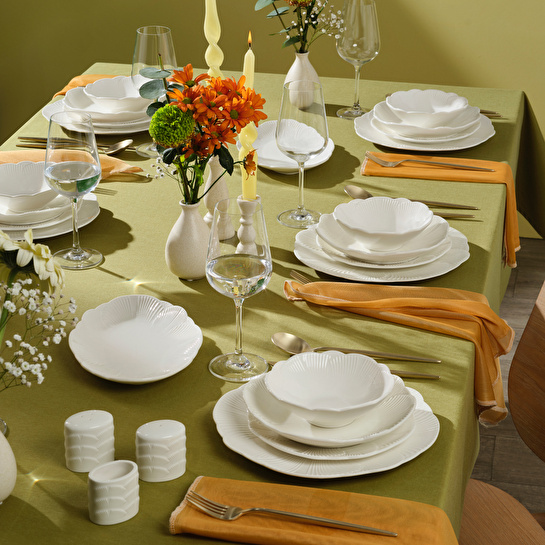 Karaca Stream Bone Floral White 53 Parça 12 Kişilik Yemek Takımı