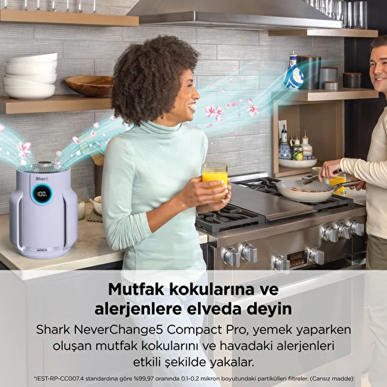 Shark NeverChange5 Compact Pro Hava Temizleyici - Mor