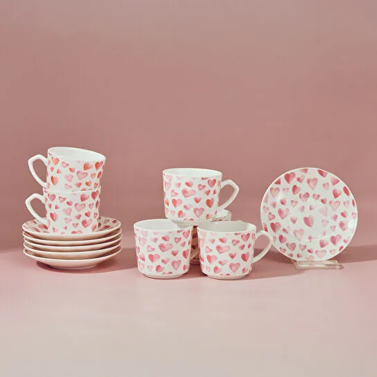 Karaca Pinky 6 Kişilik Kahve Fincan Takımı 80 ml