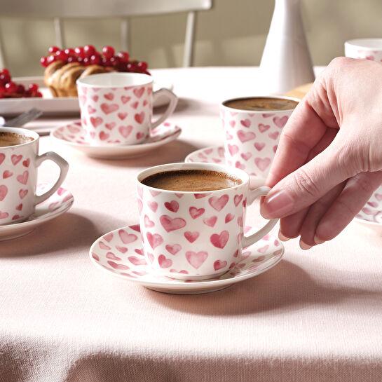 Karaca Pinky 6 Kişilik Kahve Fincan Takımı 80 ml