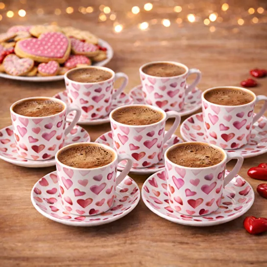 Karaca Pinky 6 Kişilik Kahve Fincan Takımı 80 ml