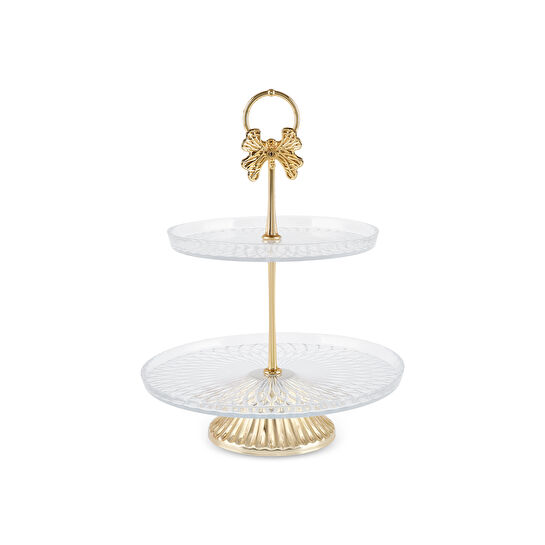 Karaca Home Lümina Dekoratif İki Katlı Servislik 16x22 cm