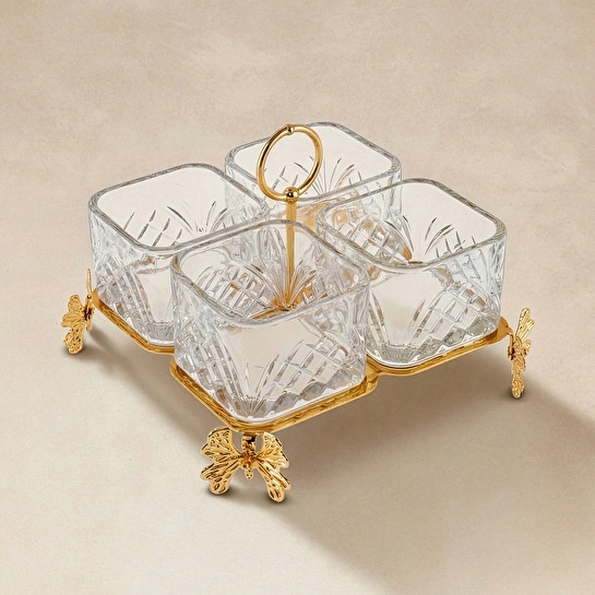 Karaca Home Lümina Dekoratif 4'lü Çerezlik 16x16 cm