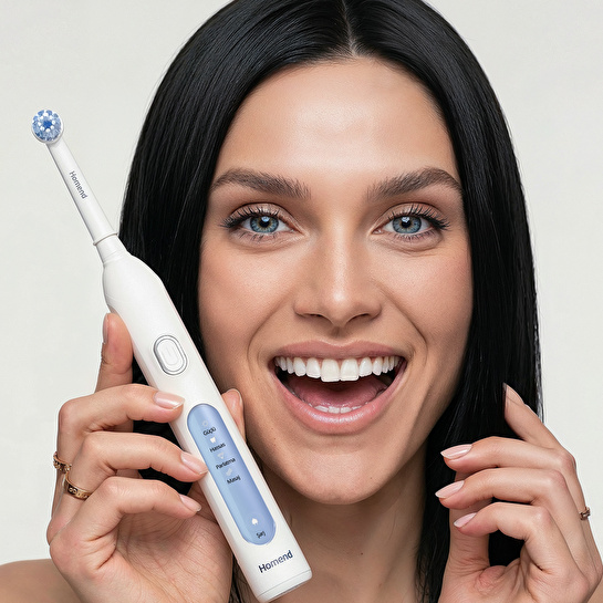 Homend Brushboss 4701H 4 Modlu 21 Gün Kullanım Süreli Akıllı Zamanlayıcılı Şarjlı Diş Fırçası Beyaz