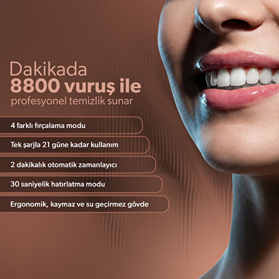 Homend Brushboss 4701H 4 Modlu 21 Gün Kullanım Süreli Akıllı Zamanlayıcılı Şarjlı Diş Fırçası Mavi