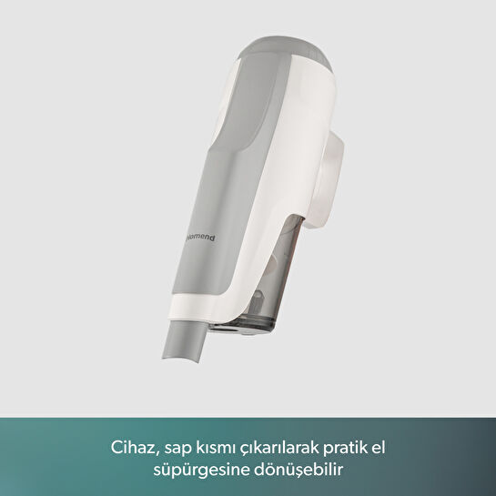 Homend Dustroyer 1272H 2 in 1 Kablolu Dikey Süpürge Beyaz Gri