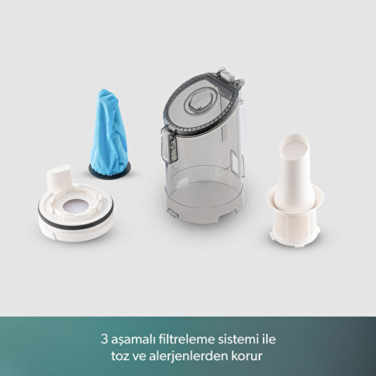 Homend Dustroyer 1272H 2 in 1 Kablolu Dikey Süpürge Beyaz Gri