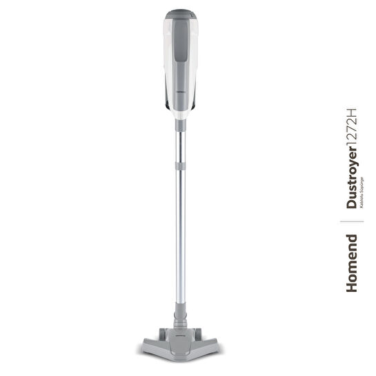 Homend Dustroyer 1272H 2 in 1 Kablolu Dikey Süpürge Beyaz Gri