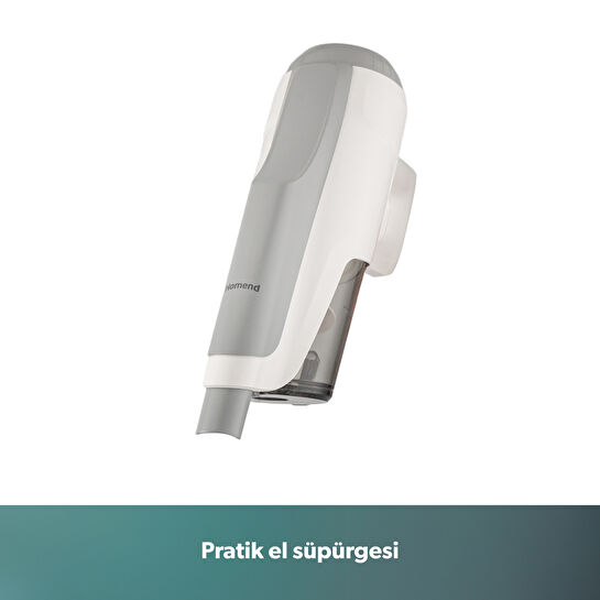 Homend Dustroyer 1272H 2 in 1 Kablolu Dikey Süpürge Beyaz Gri