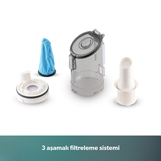 Homend Dustroyer 1272H 2 in 1 Kablolu Dikey Süpürge Beyaz Gri