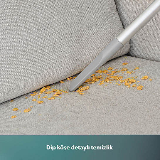 Homend Dustroyer 1272H 2 in 1 Metal Borulu Kablolu Dikey Süpürge Beyaz Gri