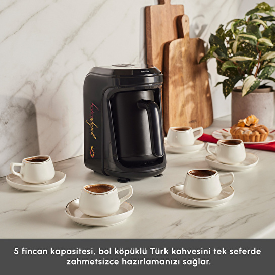 Karaca x Galatasaray Lisanslı Hatır Hüps Marş Söyleyen Sütlü Türk Kahve Makinesi