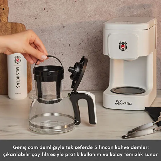 Karaca x Beşiktaş Just Coffee Aroma 2 in 1 Filtre Kahve ve Çay Demleme Makinesi