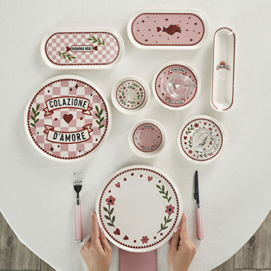 İstanbul Porselen Bellis 32 Parça 6 Kişilik Kahvaltı Takımı