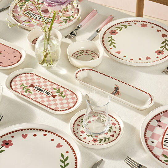 İstanbul Porselen Bellis 32 Parça 6 Kişilik Kahvaltı Takımı