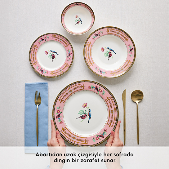 Karaca Forever Bone Calista 24 Parça 6 Kişilik Yemek Takımı