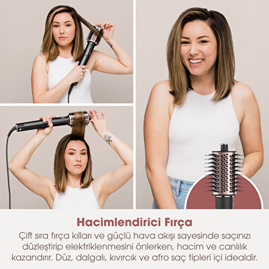 Shark FlexStyle 3-in-1 Saç Kurutma Şekillendirme Sistemi -Black/Rose Gold